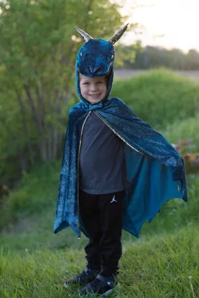 Starry Night Dragon Cape Teal/Gold