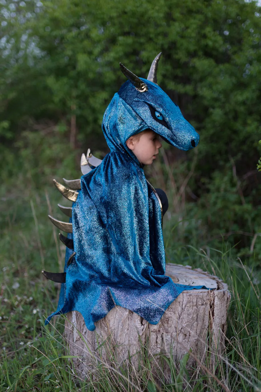 Starry Night Dragon Cape Teal/Gold