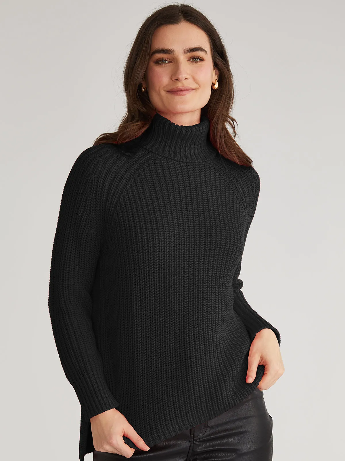 Stella: 100% Cotton Shaker Turtleneck Tunic