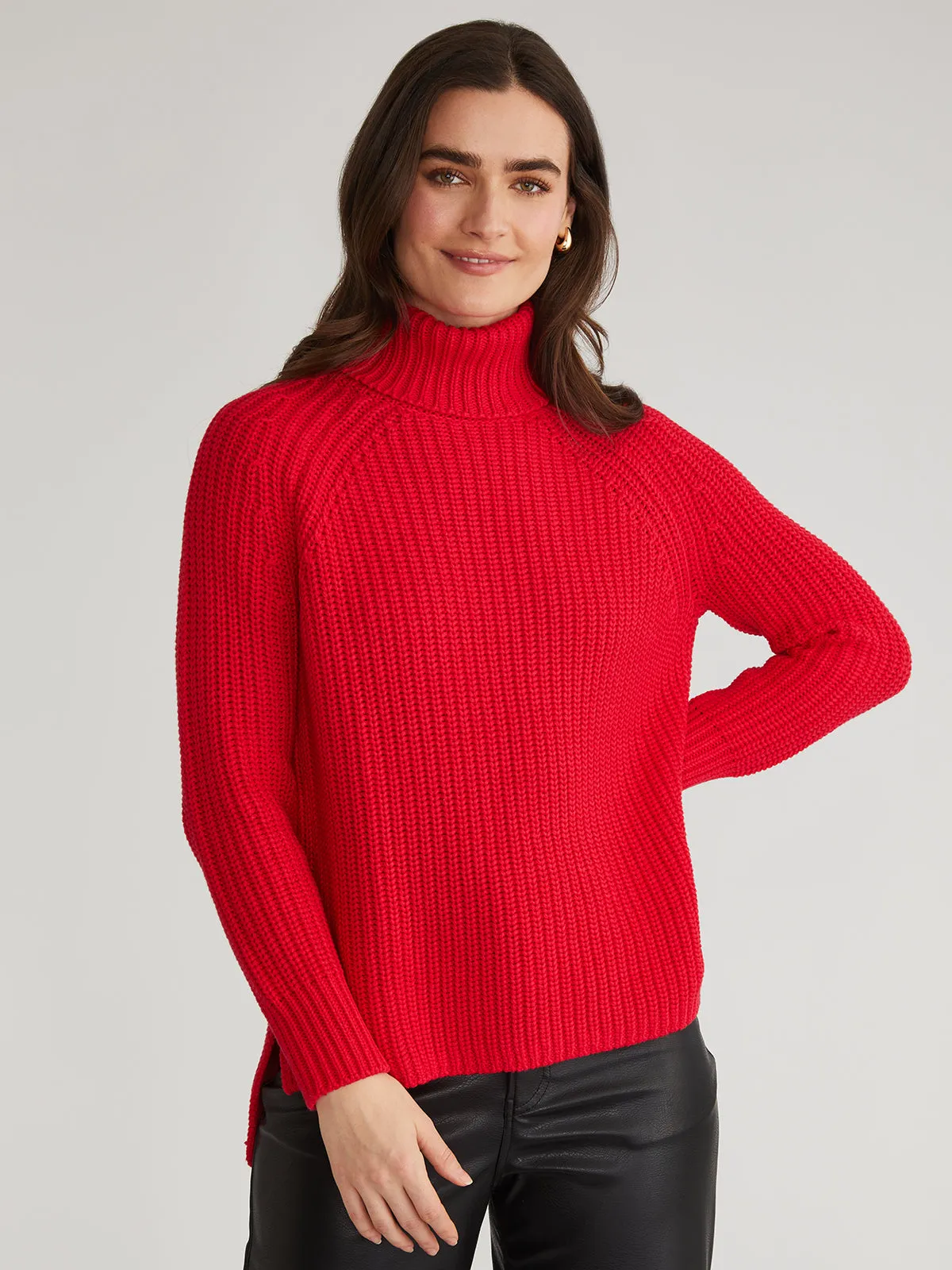 Stella: 100% Cotton Shaker Turtleneck Tunic