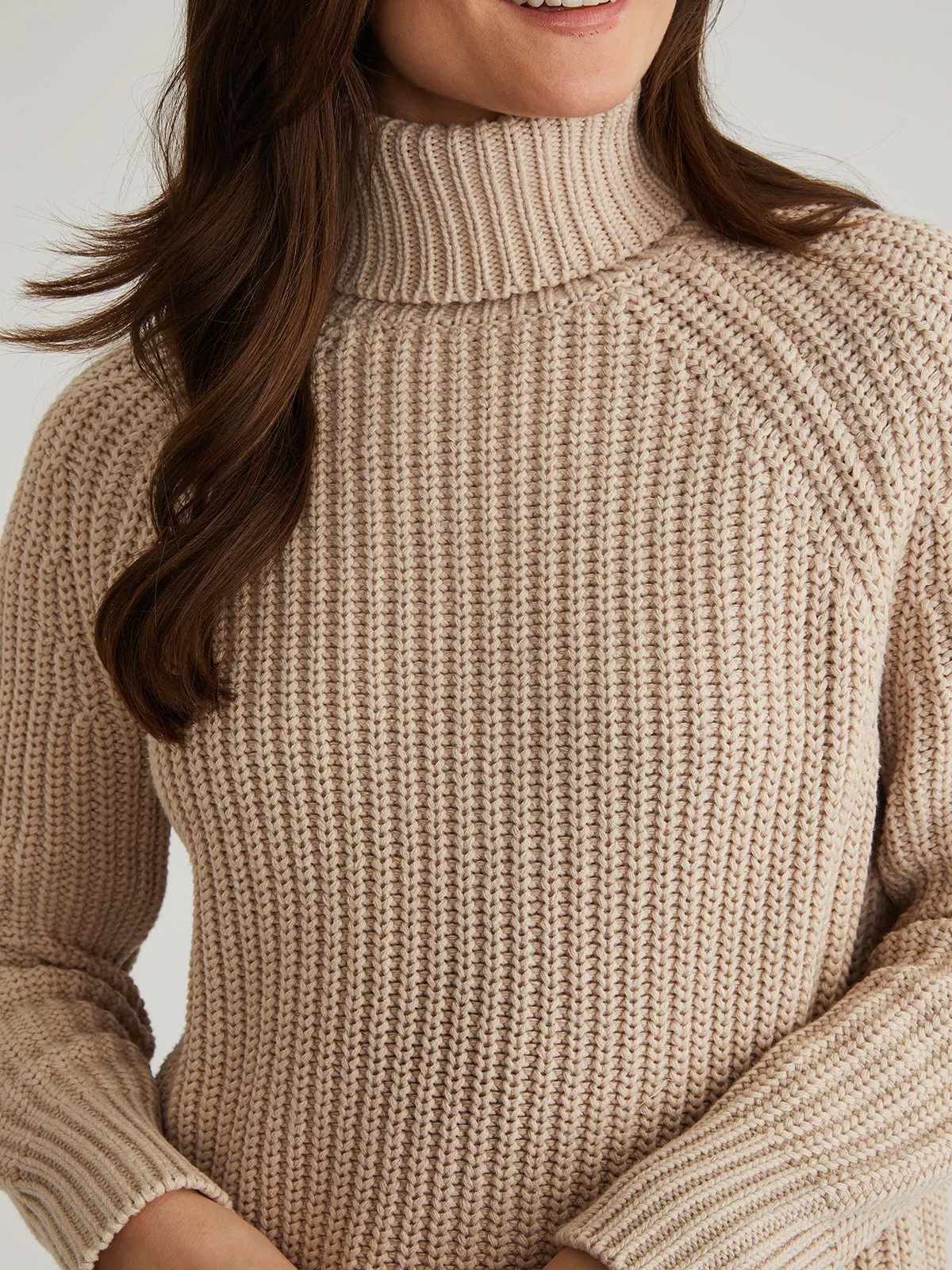 Stella: 100% Cotton Shaker Turtleneck Tunic