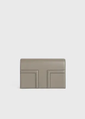 T-Flap leather bag taupe