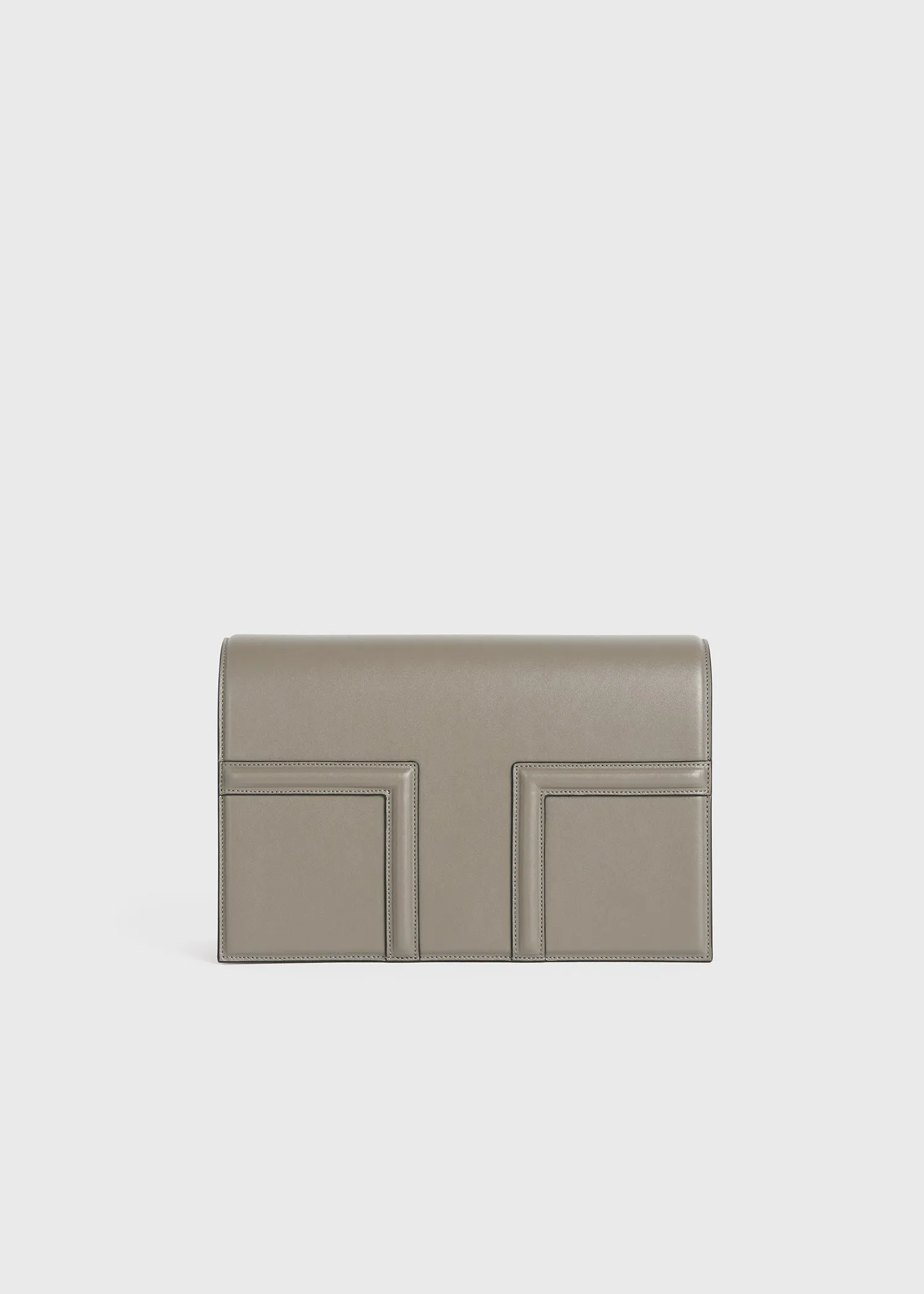 T-Flap leather bag taupe