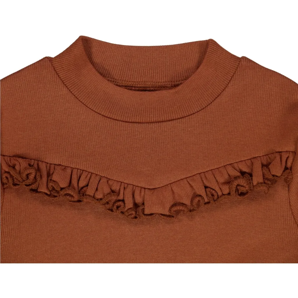 T-Shirt Rib Ruffle - bronze