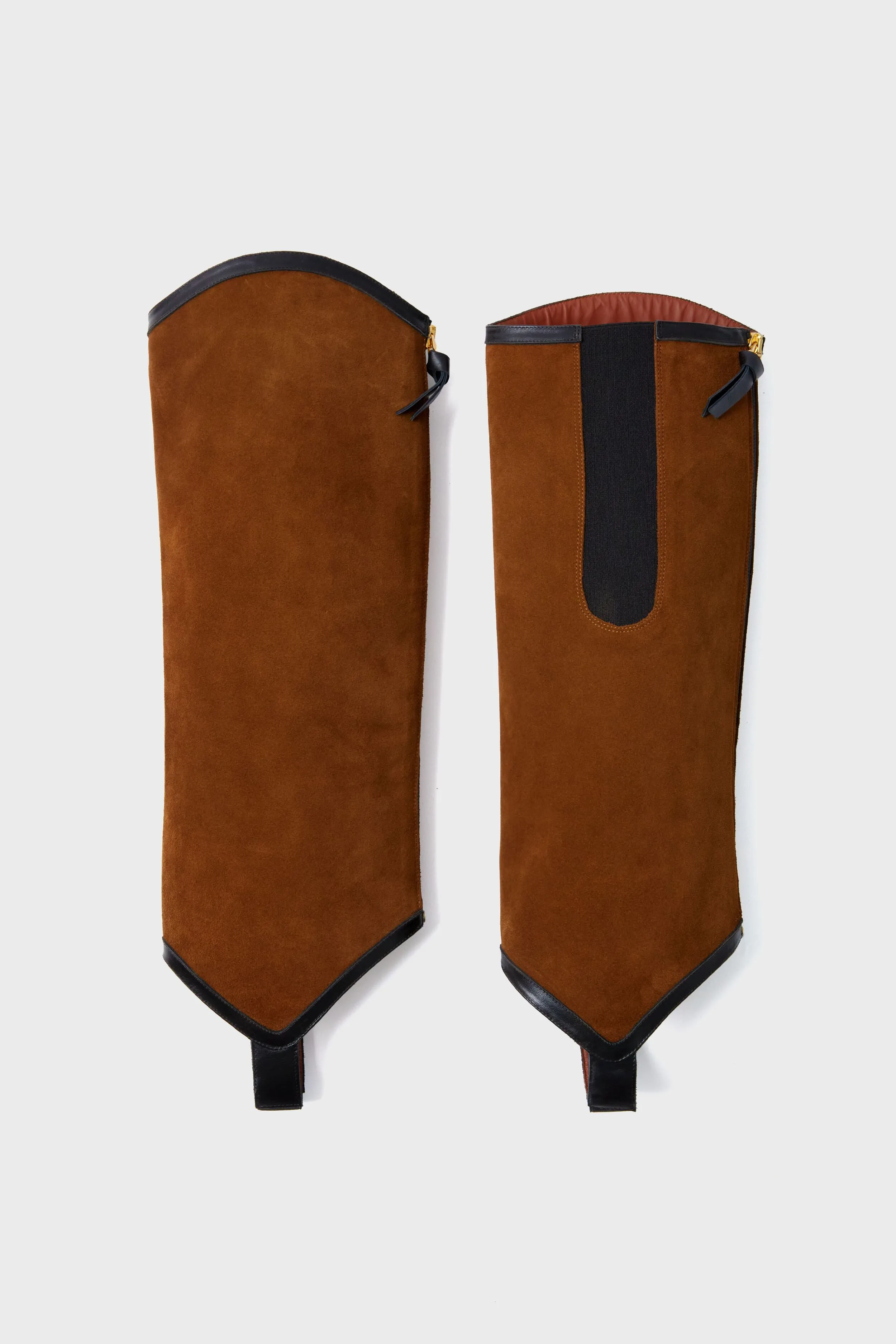 Tan Crosta Leather & Black Calf Leather Long Gaiter