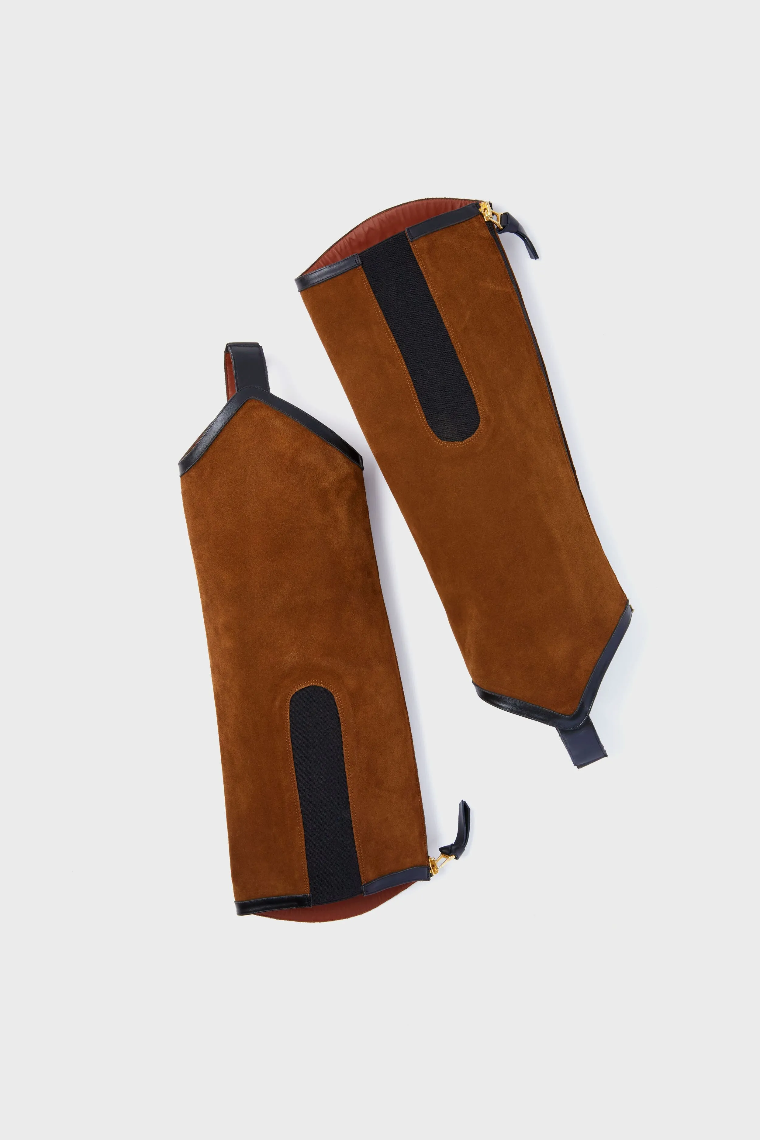 Tan Crosta Leather & Black Calf Leather Long Gaiter