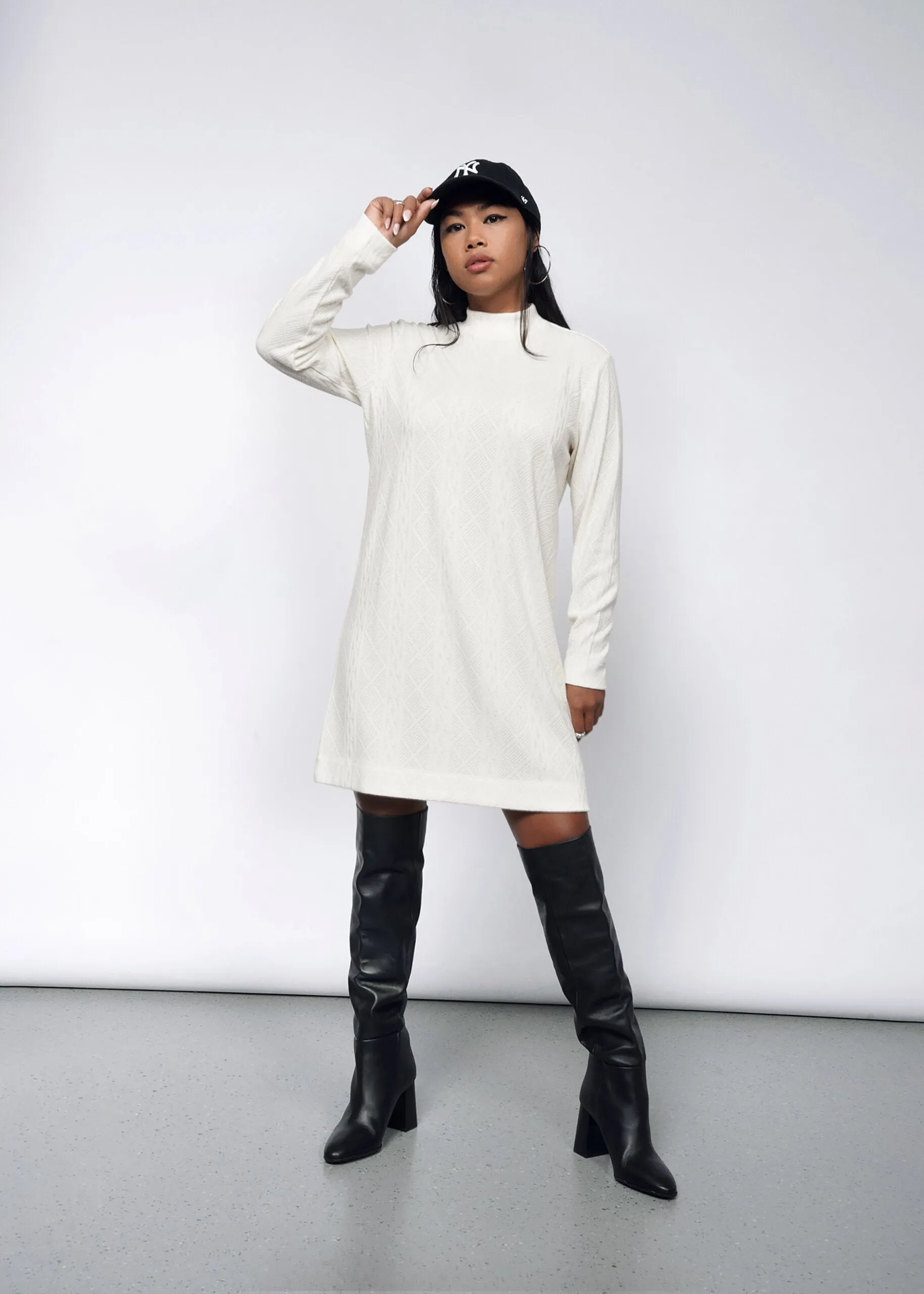 The Essential Knit Long Sleeve Mock Neck Dress