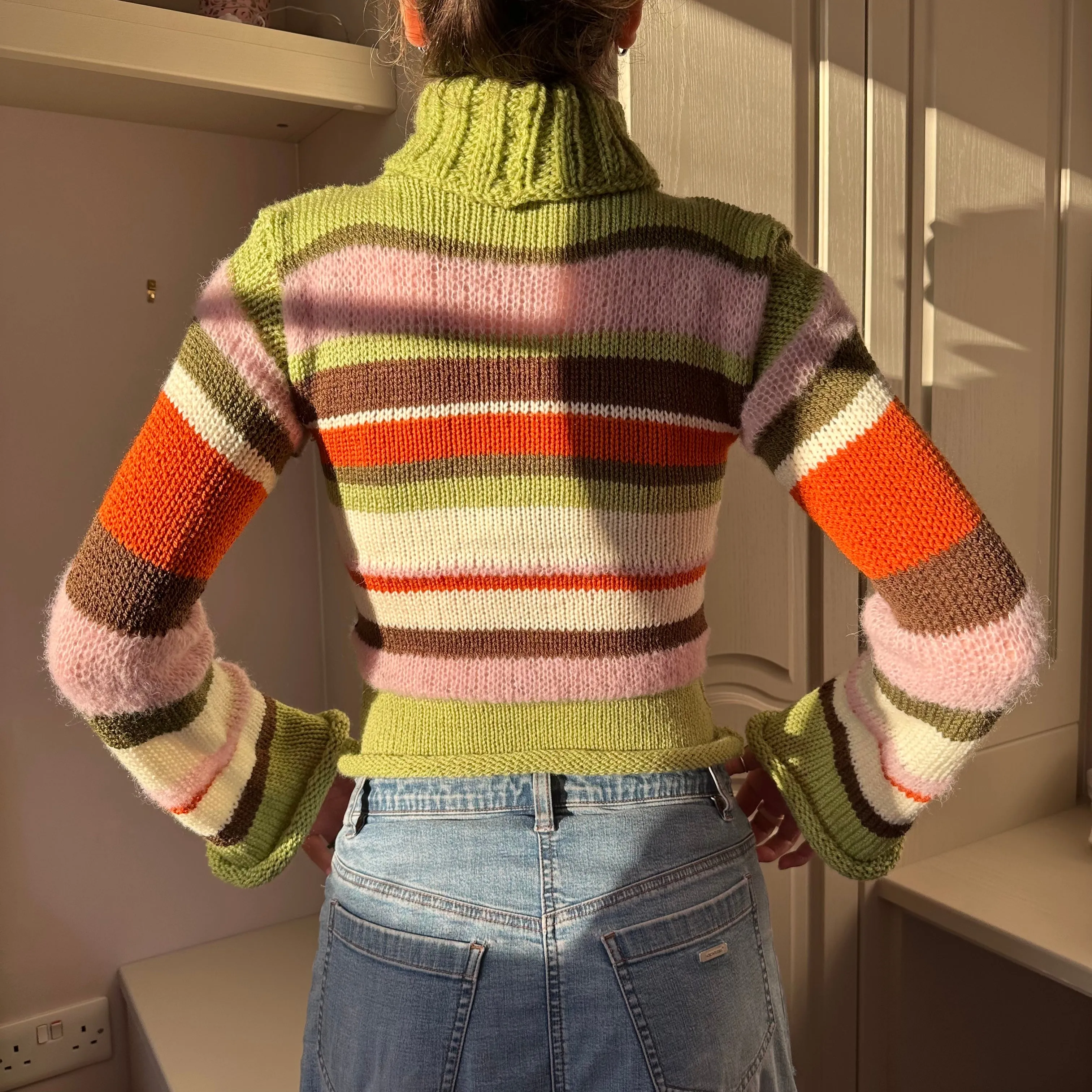 The Lola Jumper - striped roll neck knitted jumper