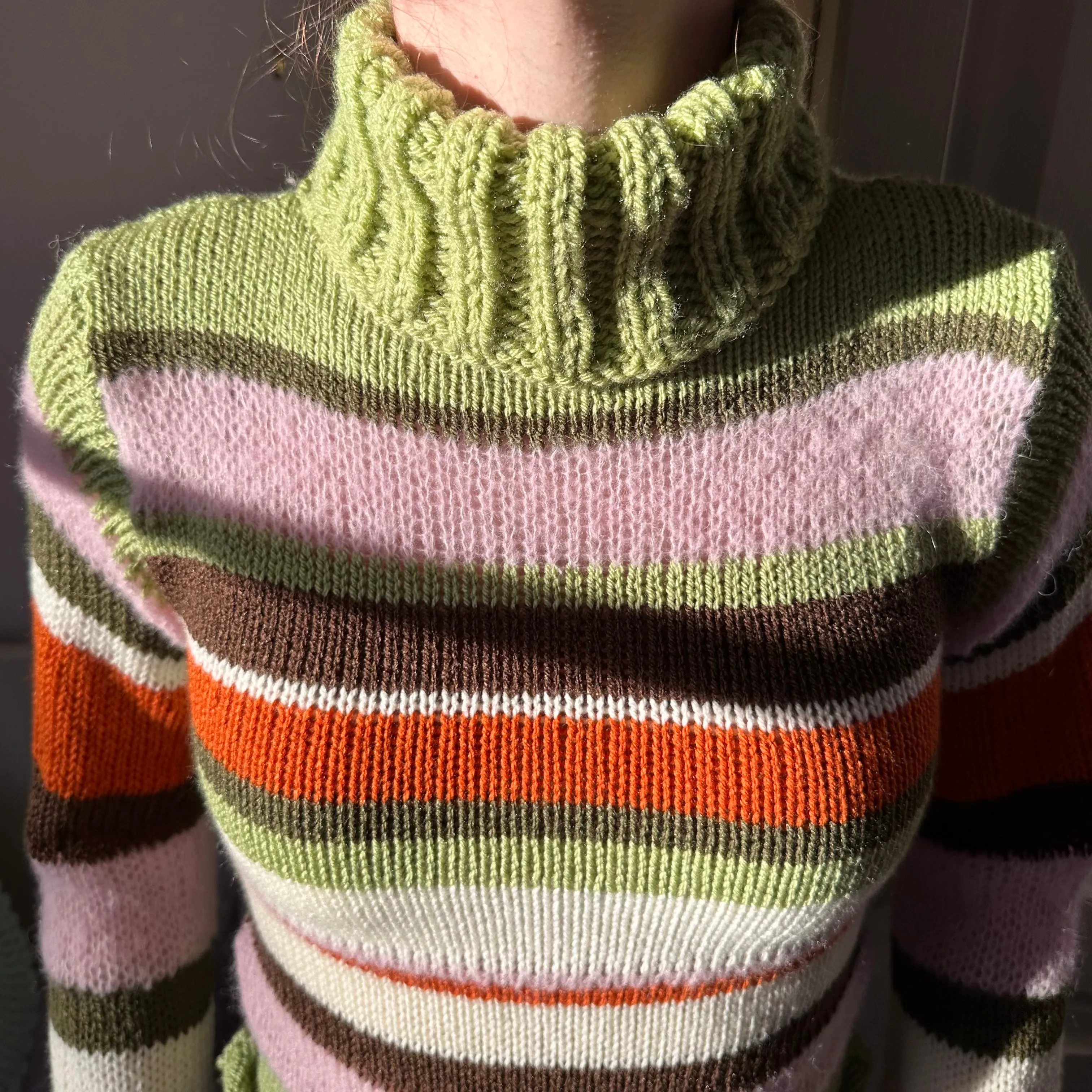 The Lola Jumper - striped roll neck knitted jumper