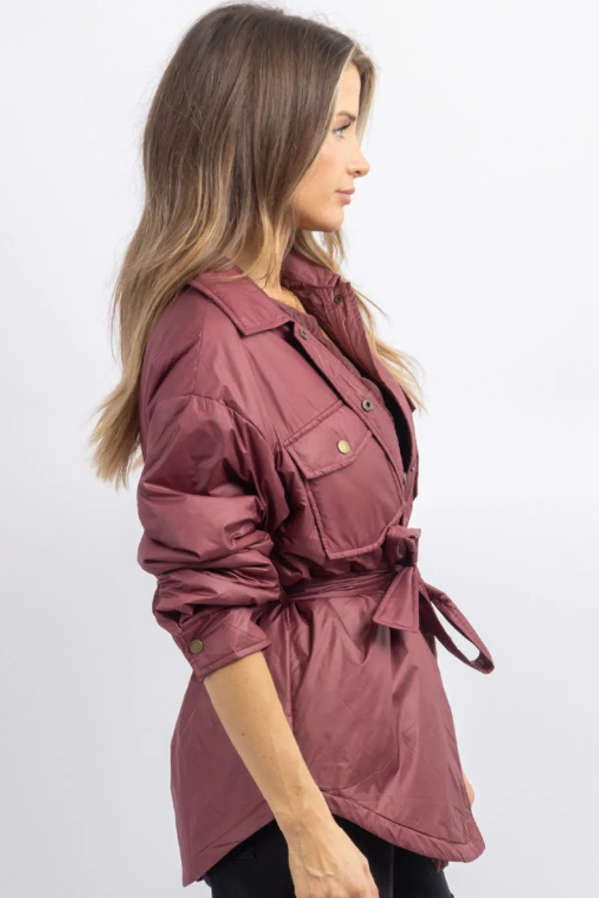 THROW   GO MERLOT SHIRT JACKET