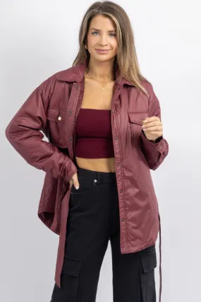 THROW   GO MERLOT SHIRT JACKET