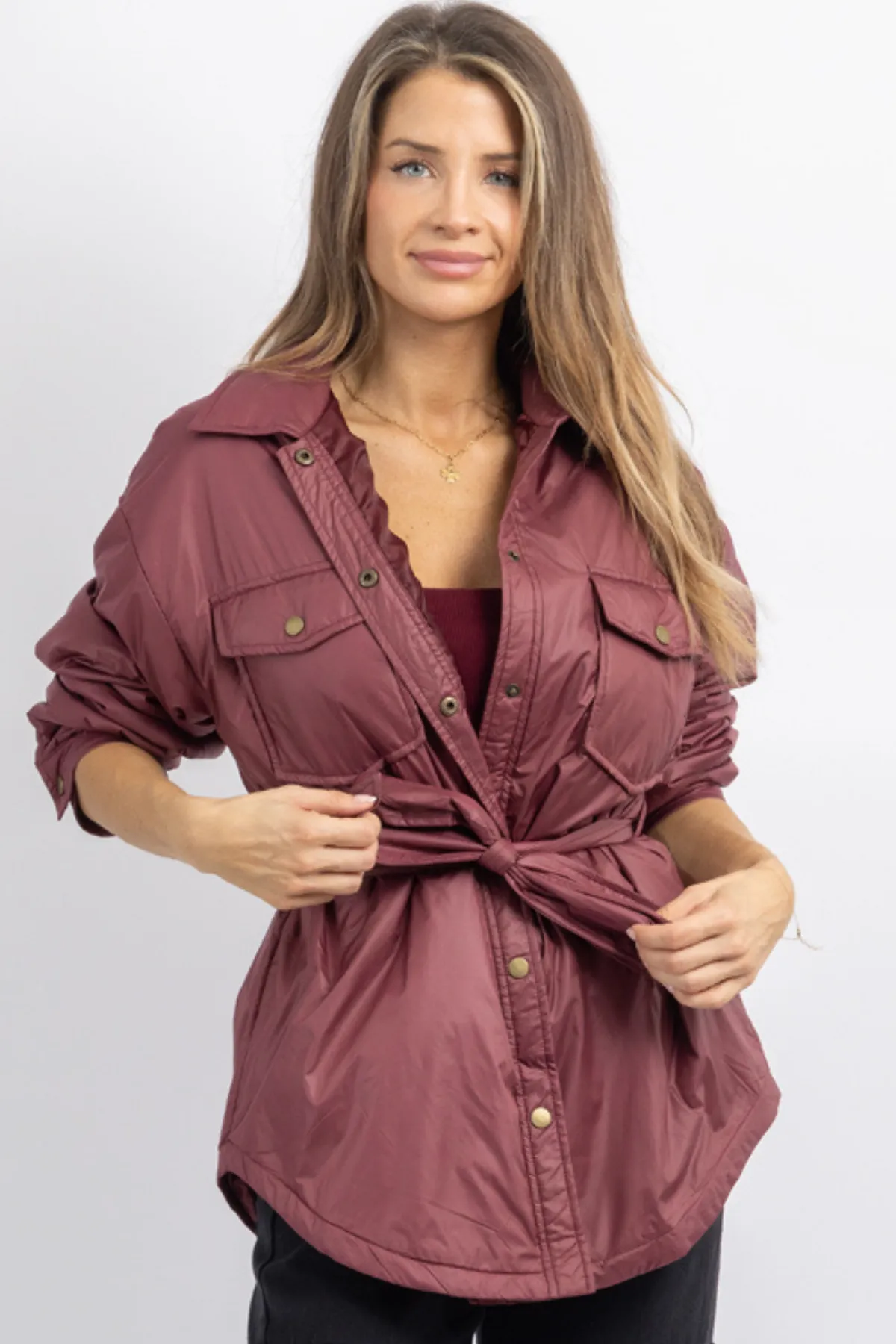 THROW   GO MERLOT SHIRT JACKET