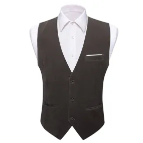 Ties2you Suit Vest Ash Grey Solid Mens Flannelette Work Dress Vest Classic