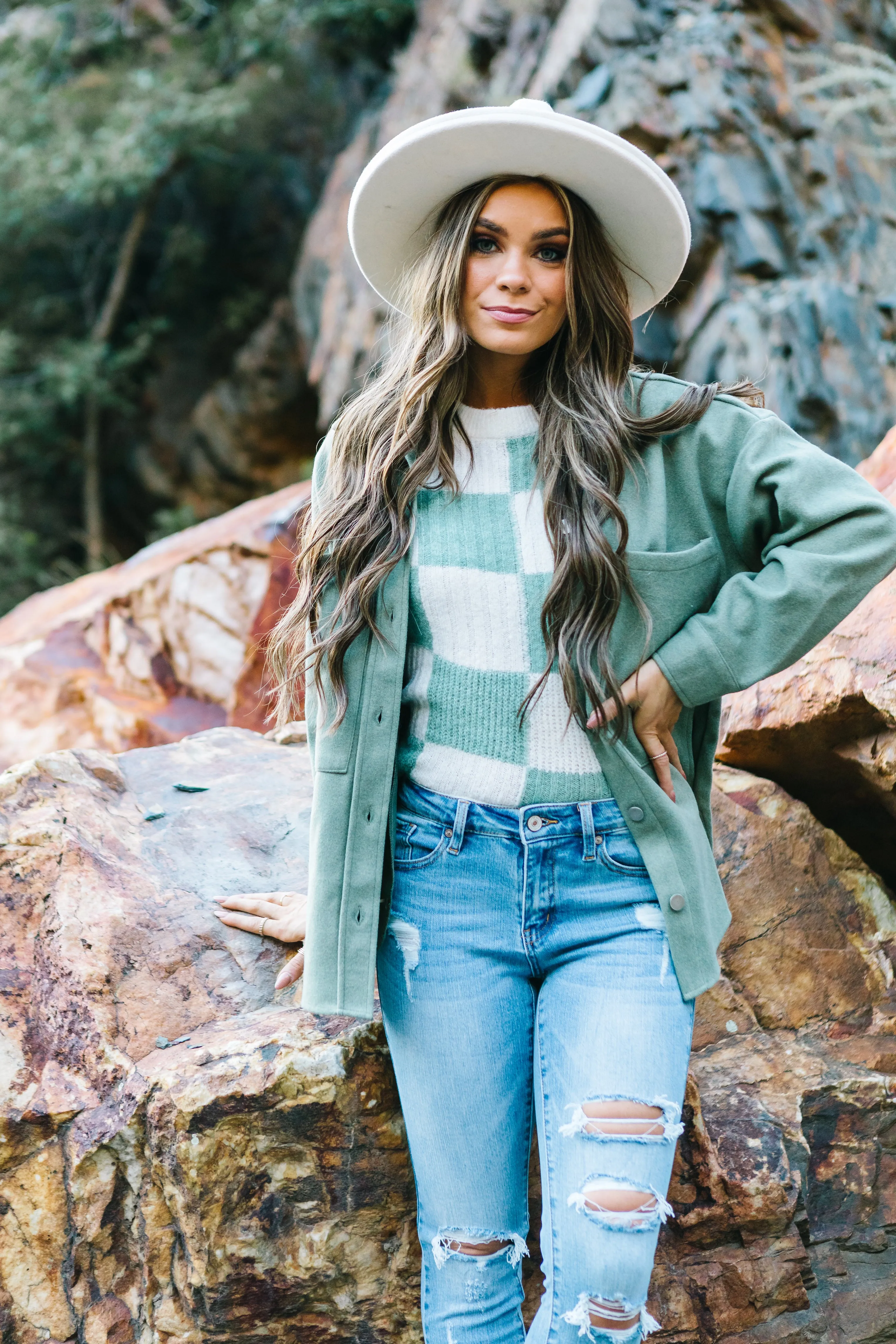 Timberlyn Button-down Shacket // Smokey Sage