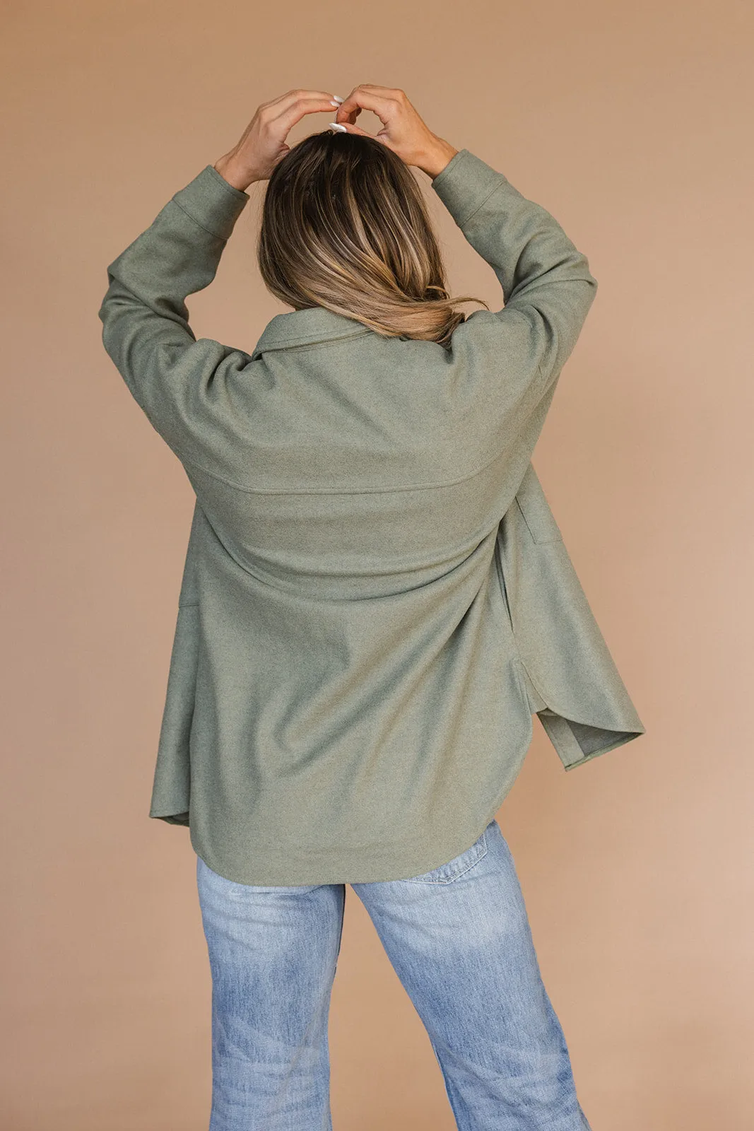 Timberlyn Button-down Shacket // Smokey Sage