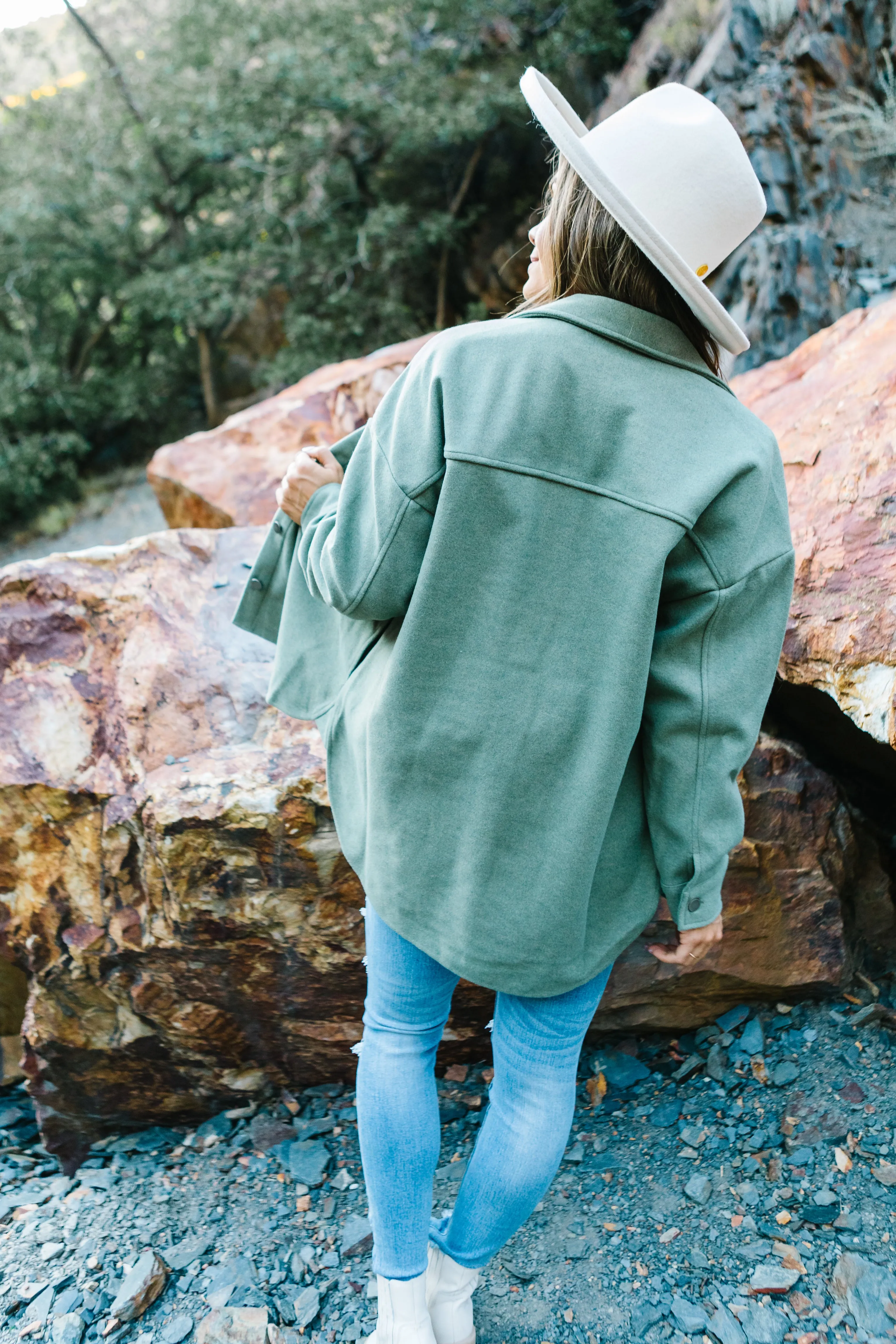 Timberlyn Button-down Shacket // Smokey Sage