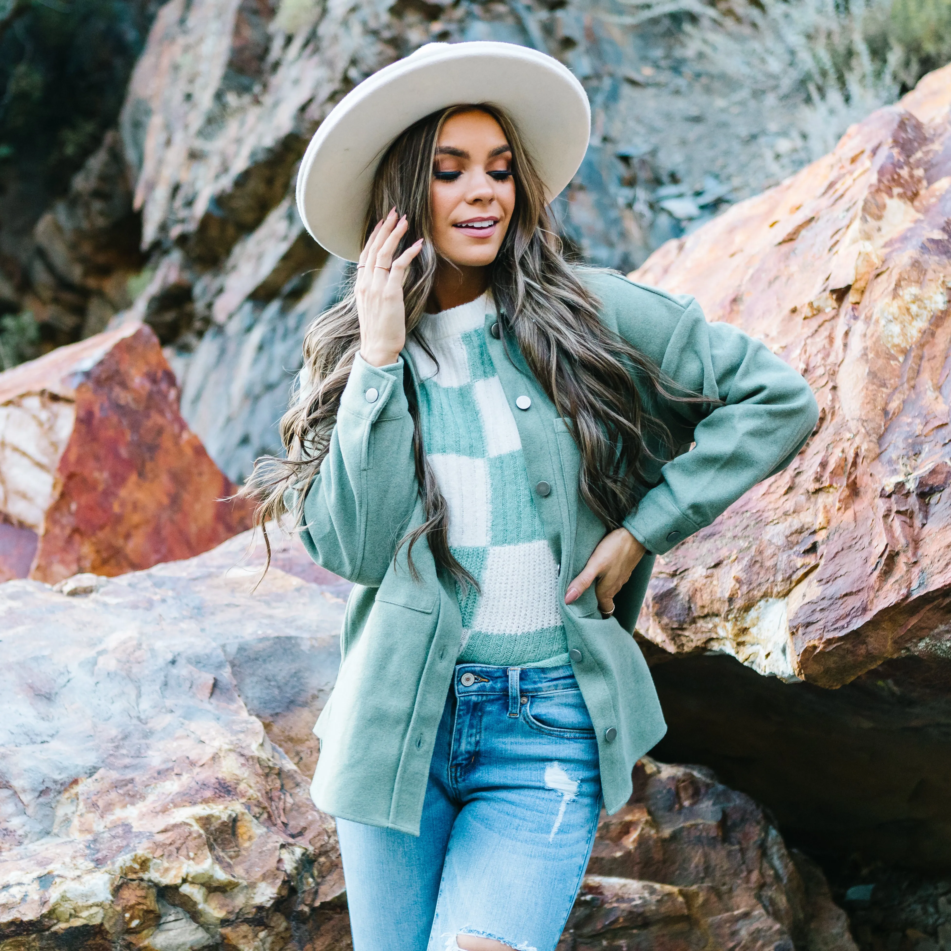 Timberlyn Button-down Shacket // Smokey Sage