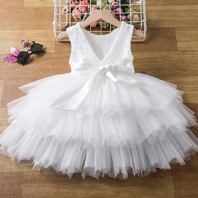 Toddler Girl Tutu Gown Baby Girls Lace Flower Birthday Party Princess Dress Costume