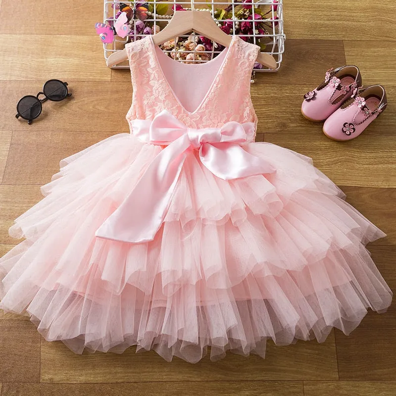 Toddler Girl Tutu Gown Baby Girls Lace Flower Birthday Party Princess Dress Costume