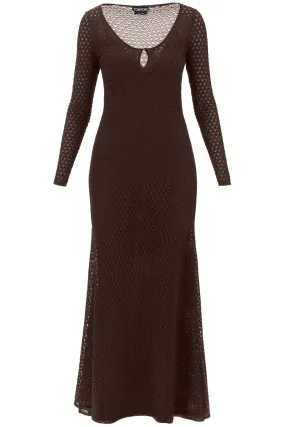 Tom Ford long knitted lurex perforated dress