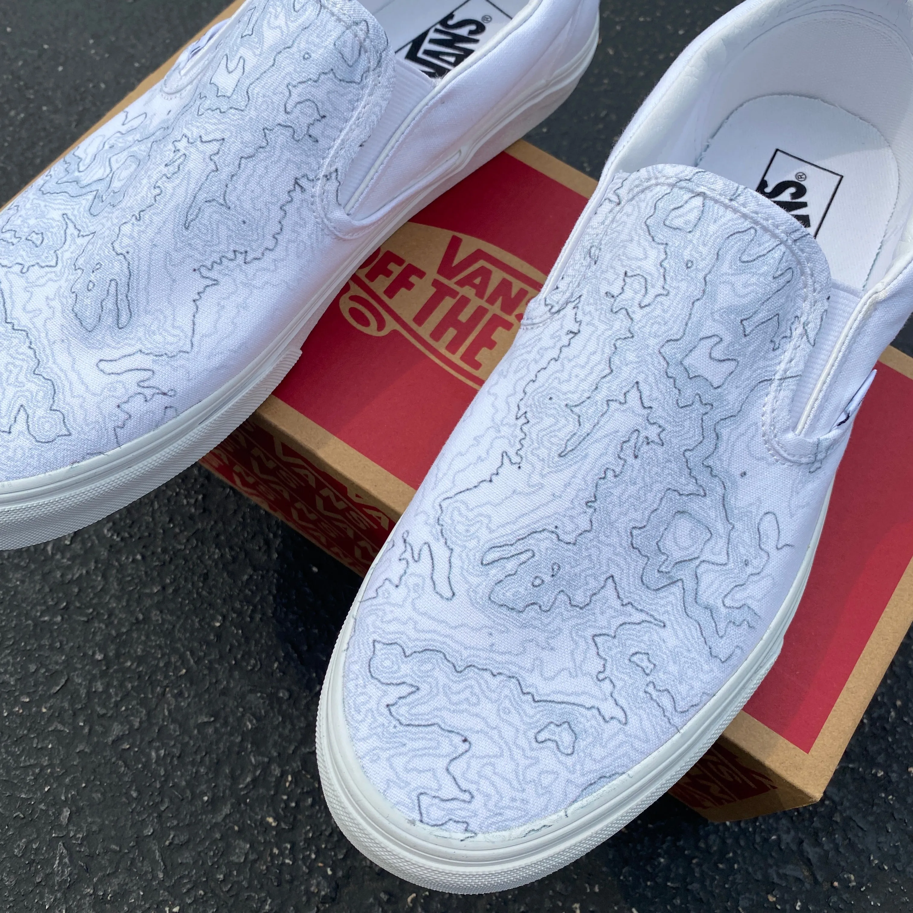 Topographical Map - Custom Slip Ons