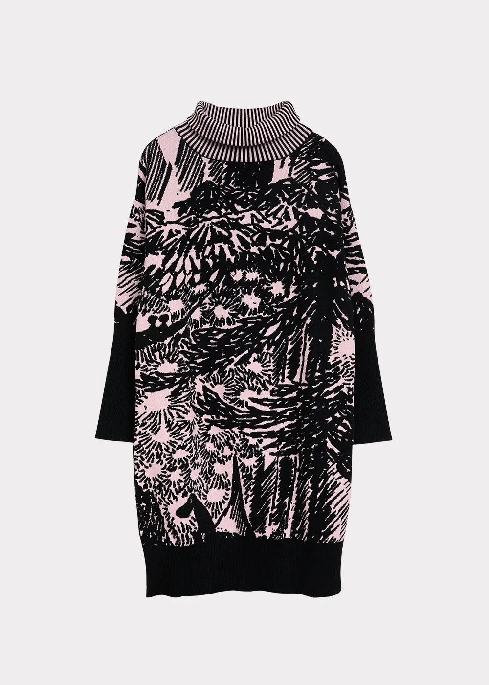 Turtle Neck Dress Autumn Garden