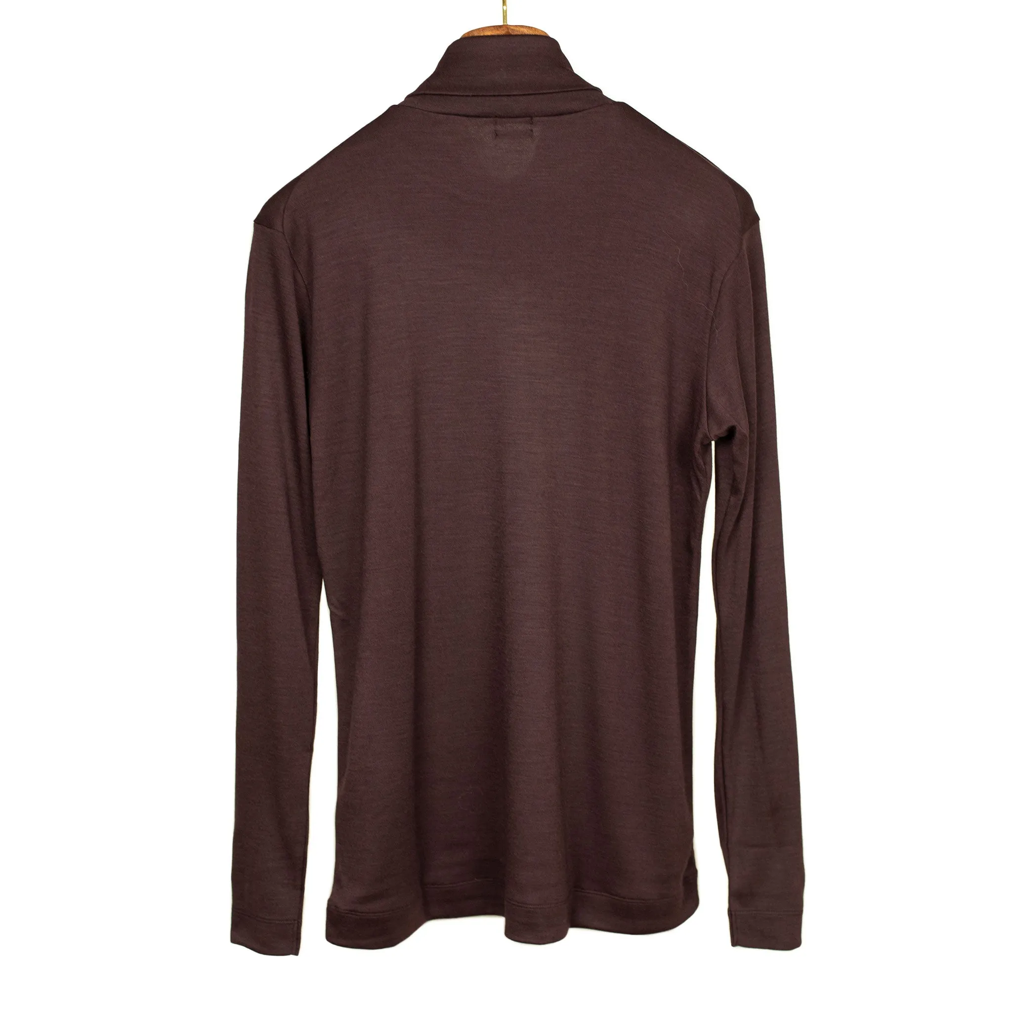 Turtleneck in bordeaux wool jersey