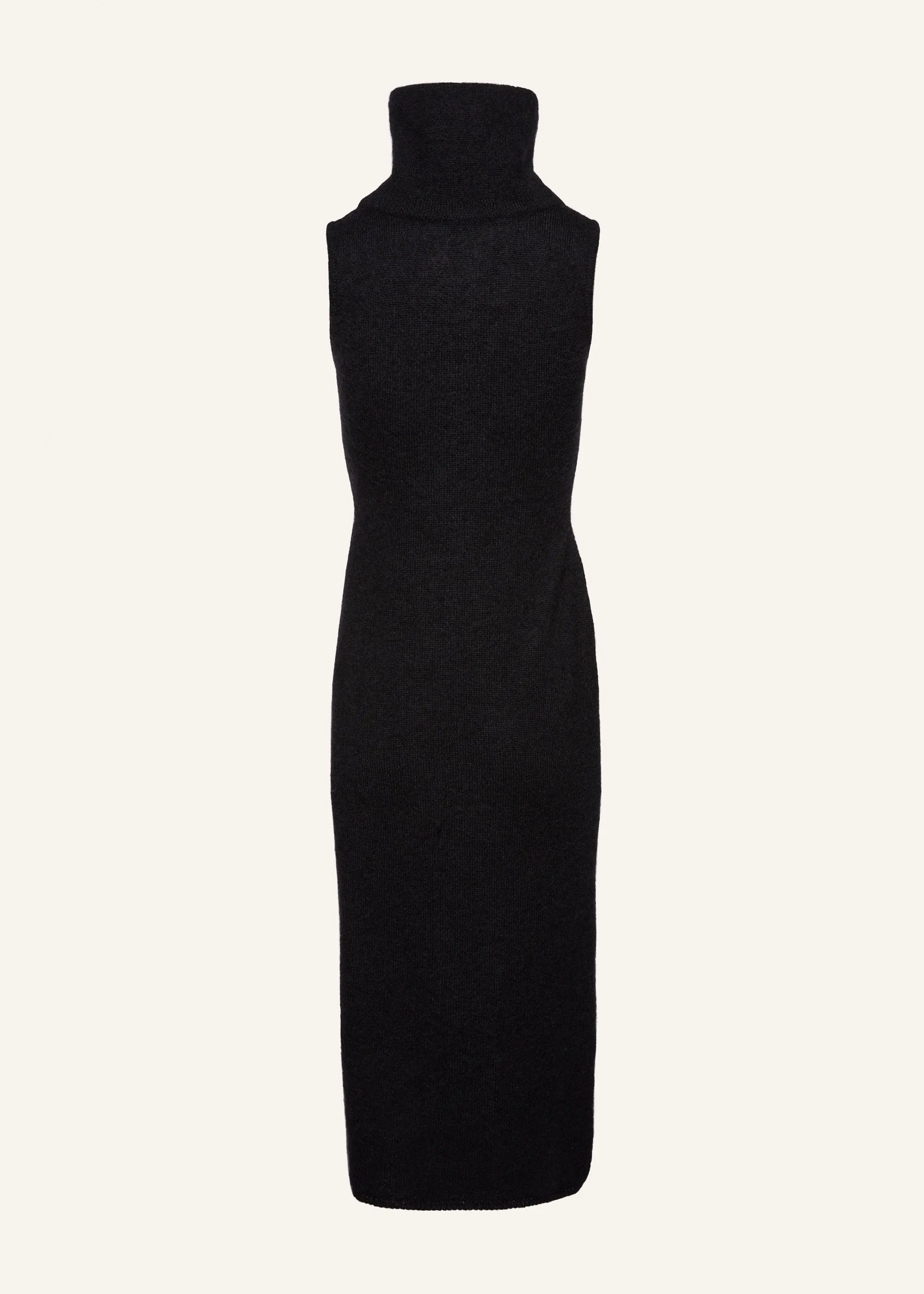 Turtleneck midi dress in black