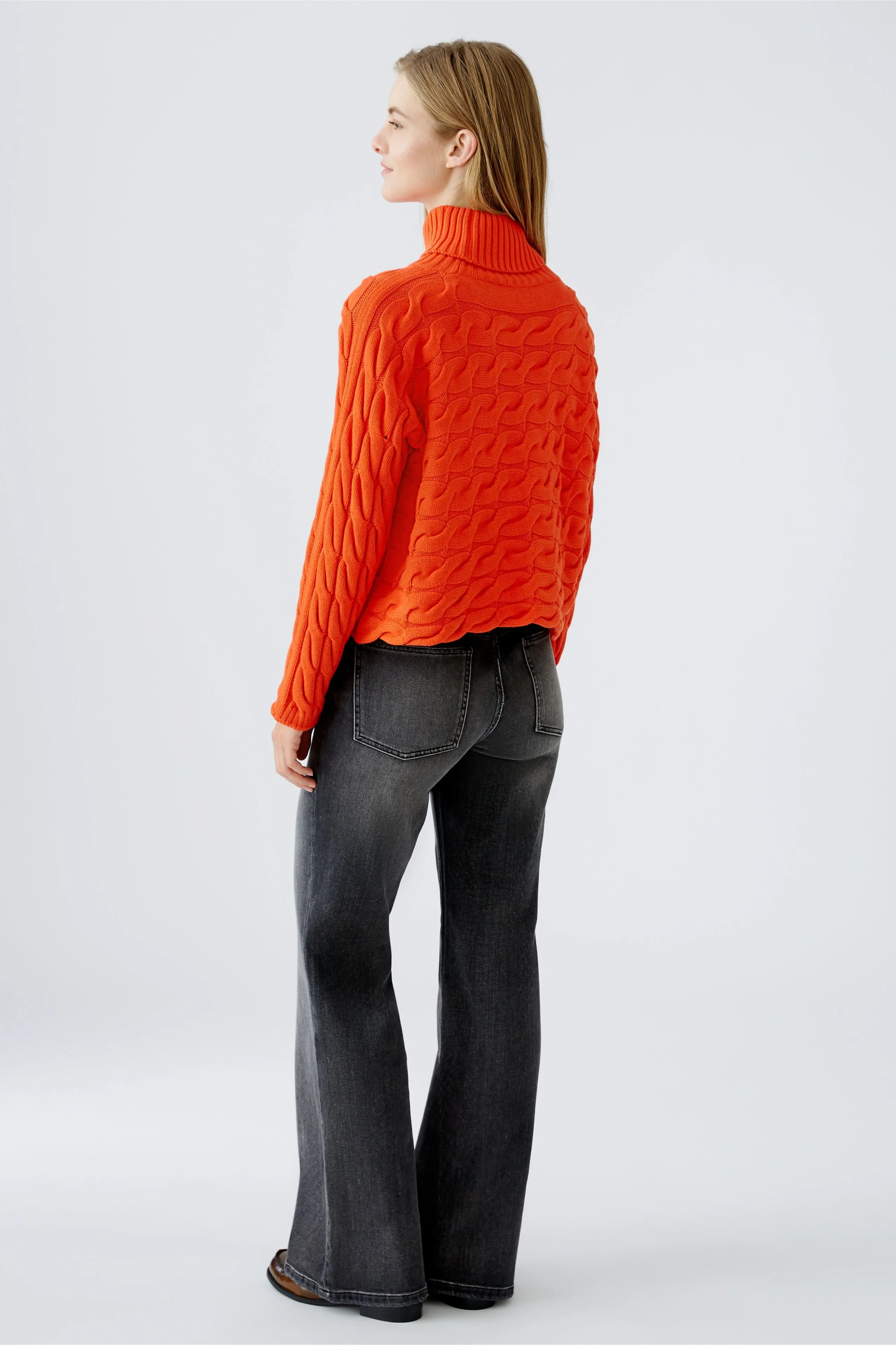 Turtleneck Pullover in Cherry Tomato