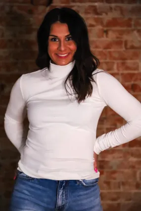 Ultra Soft White Turtleneck Top