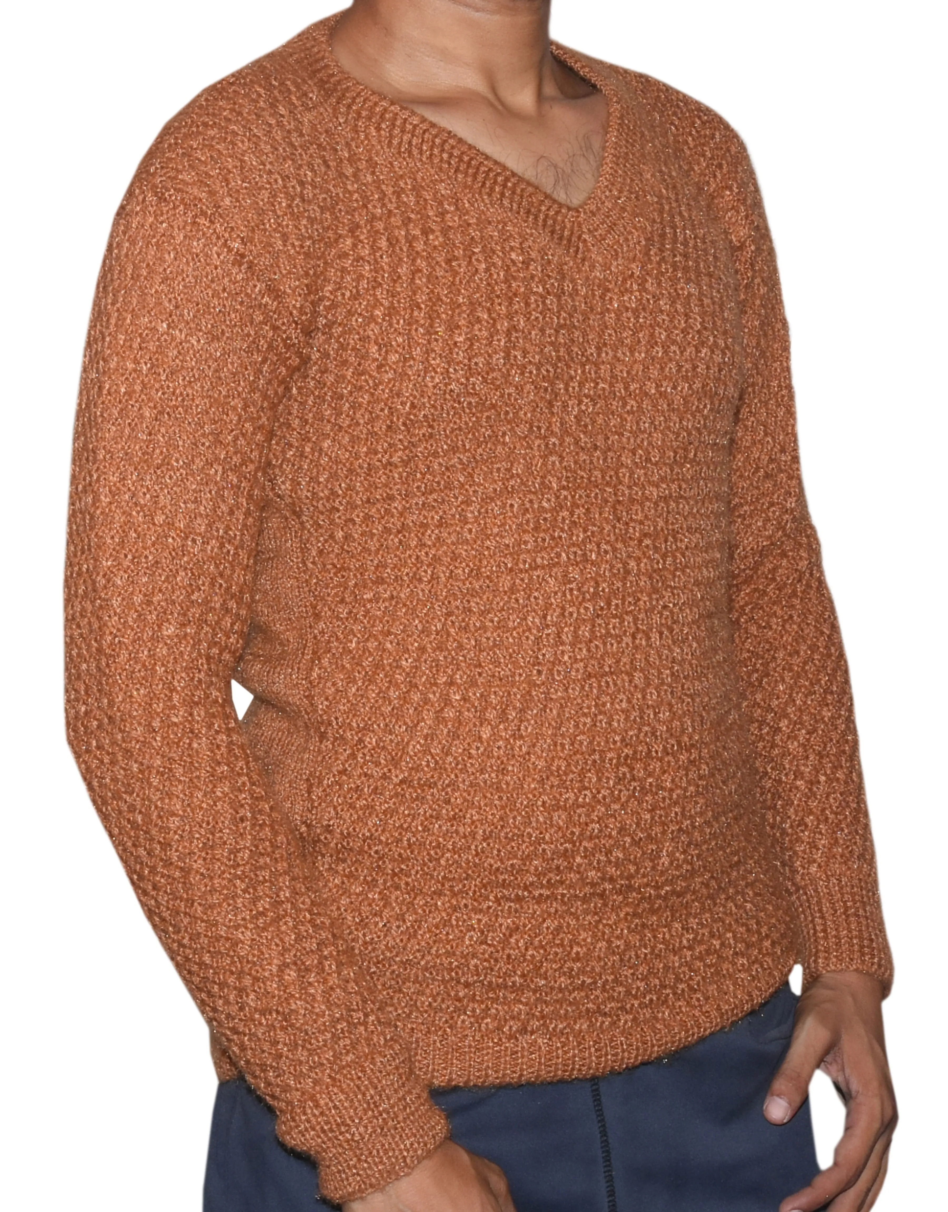 Unique, Stylish Handmade Woollen Graminarts Sweater In Cider Color For Men