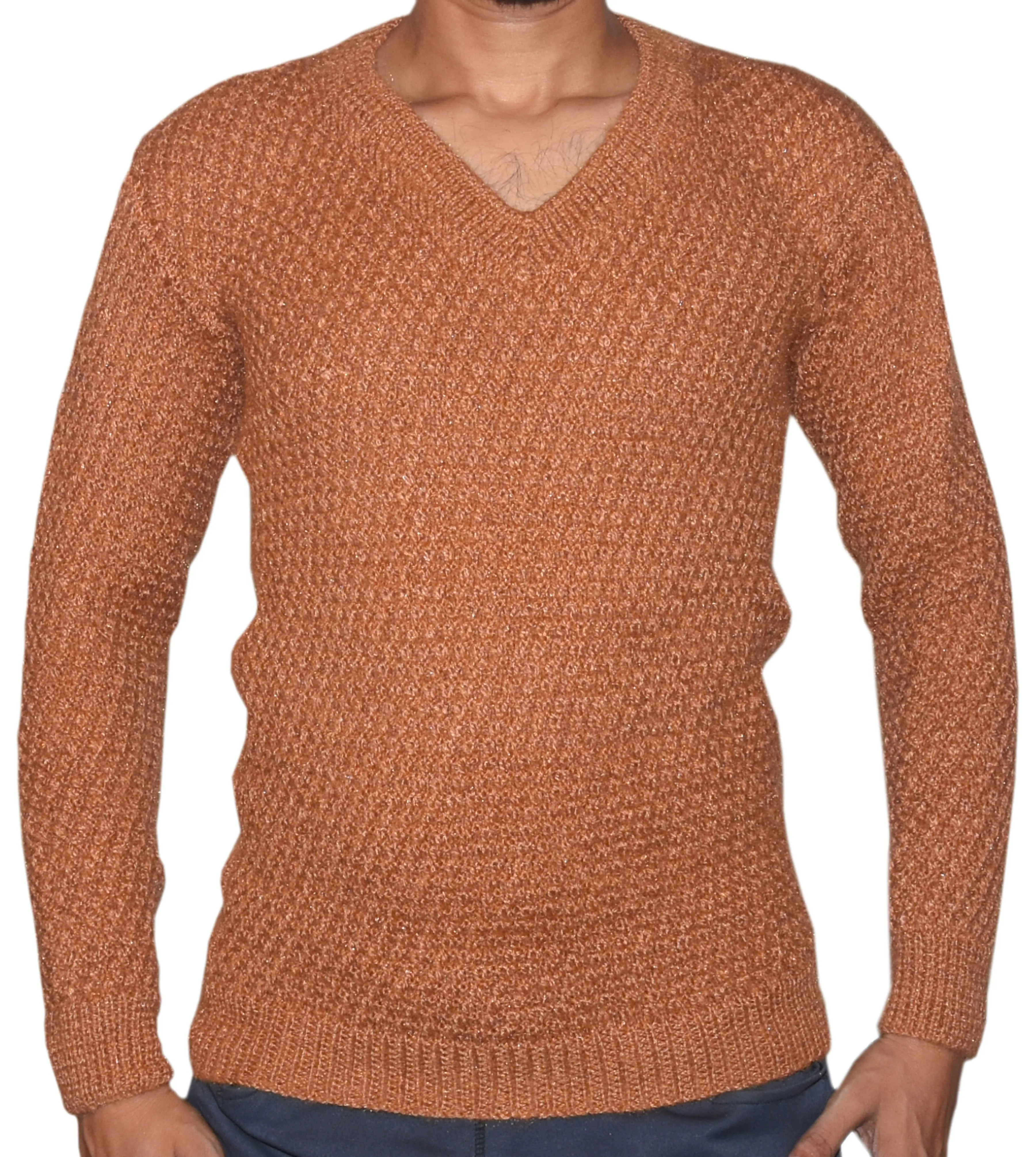 Unique, Stylish Handmade Woollen Graminarts Sweater In Cider Color For Men