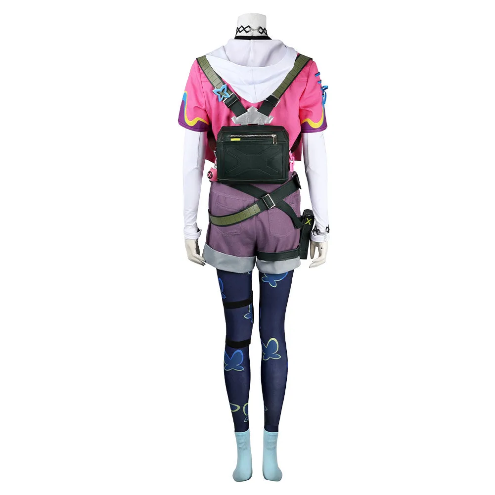 Valorant Clove Women Pink Top Pants Set Party Carnival Halloween Cosplay Costume