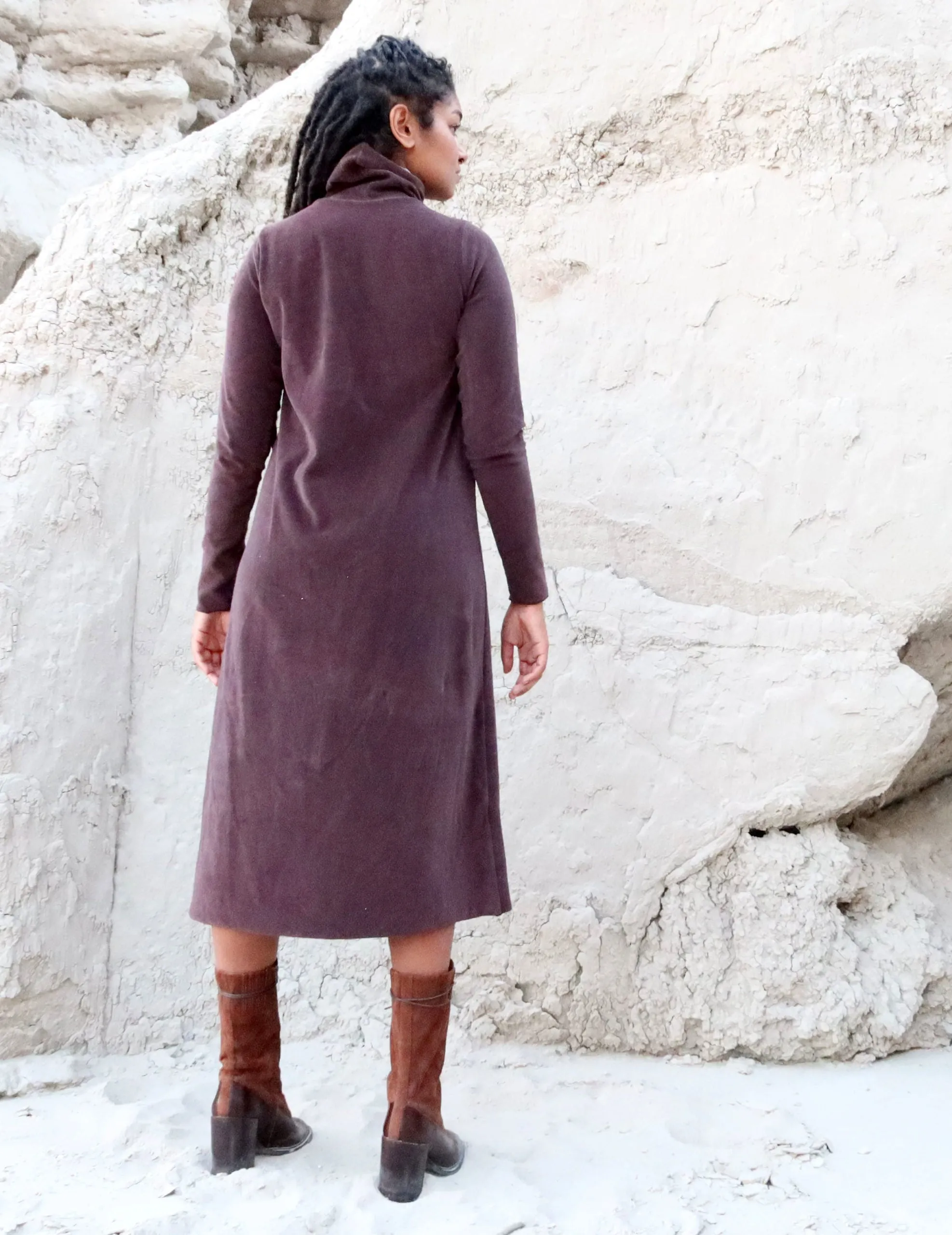 VELOUR Turtleneck Ojai Below Knee Dress