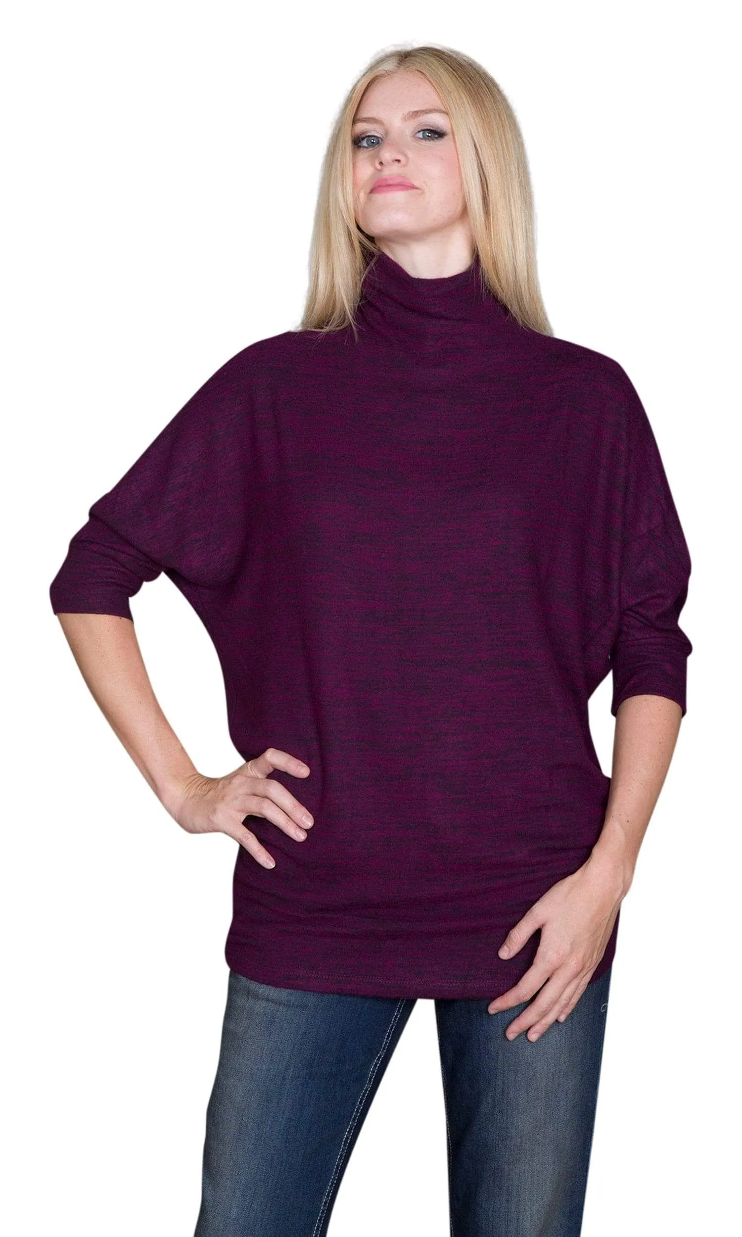 Velvet by Graham & Spencer Eada Cozy Jersey Turtleneck Tunic Top