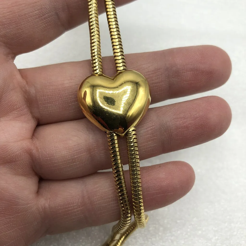 Vintage Adjustable Heart Lariat Necklace /b