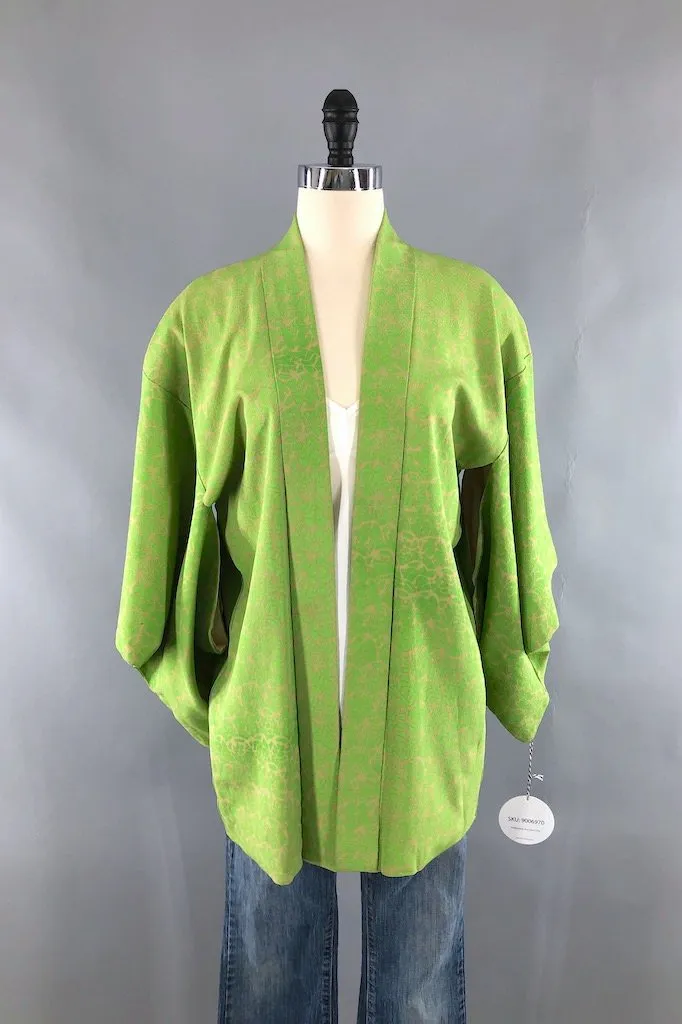 Vintage Batik Print Silk Kimono Cardigan