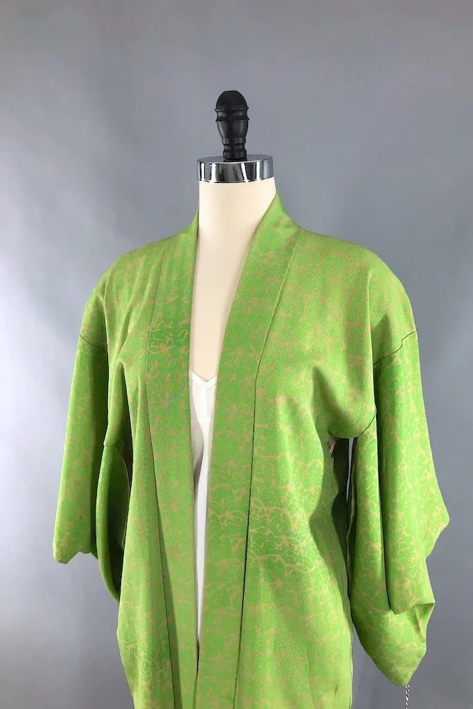 Vintage Batik Print Silk Kimono Cardigan