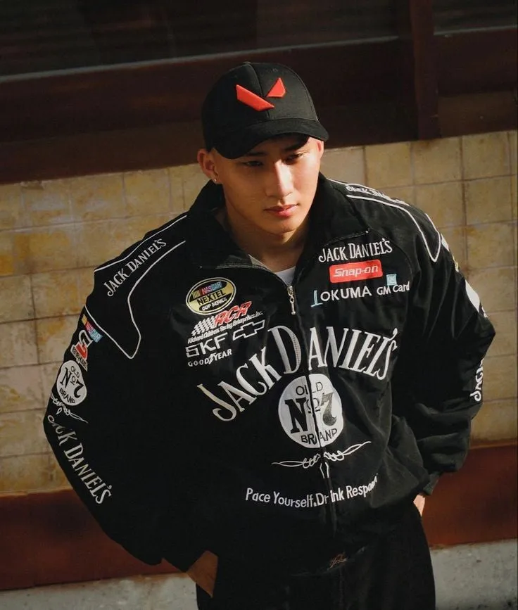 Vintage Jack Daniels Retro Racer Jacket | Iconic Motorsport Racing Jacket |Fashion Unisex Clothing Apparels