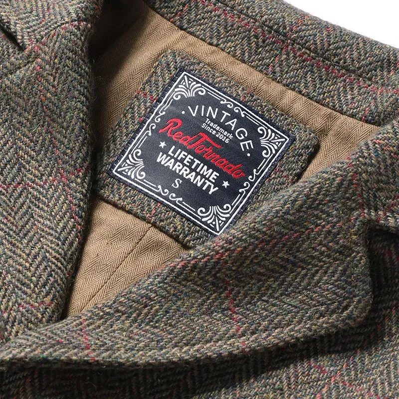 Vintage Style Woolen Tweed Vest Suit Waistcoat for Men