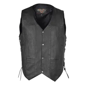 VL915 Men's Premium Ten Pocket Leather Vest