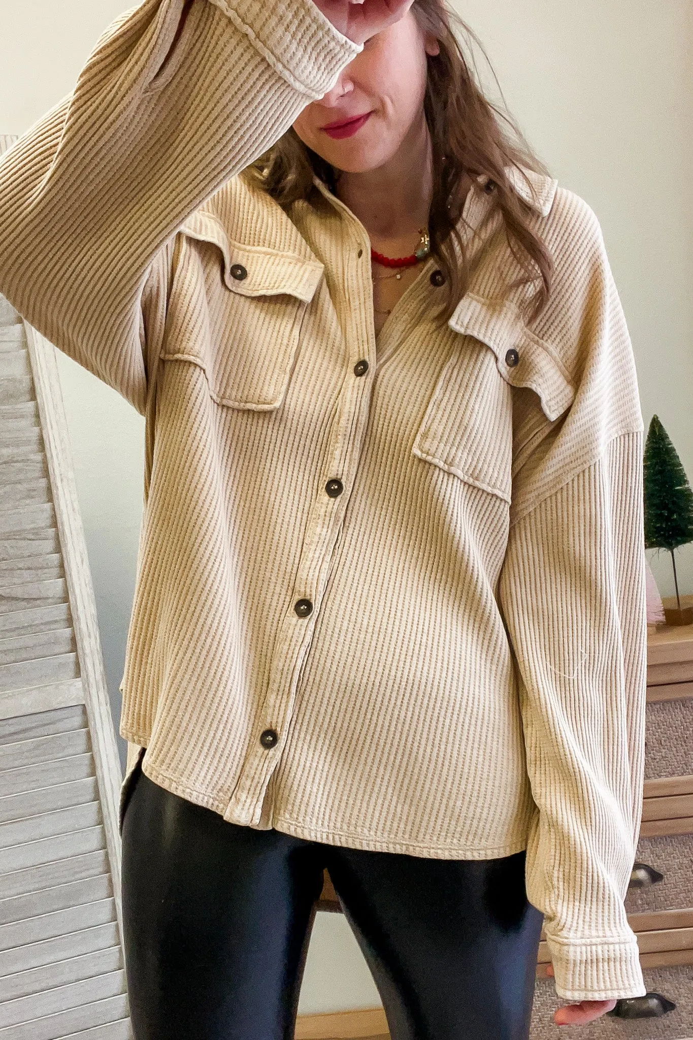 Waffle Knit Shacket