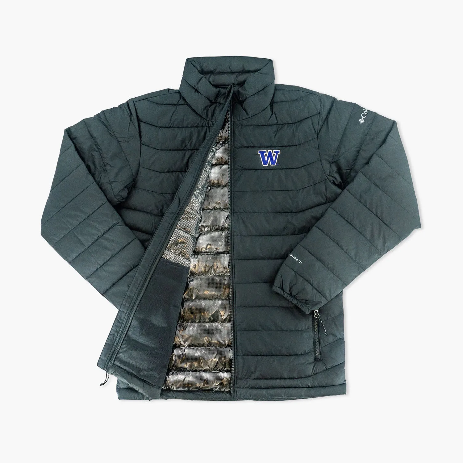 Washington Huskies Primary Logo Columbia Black Puffer Jacket