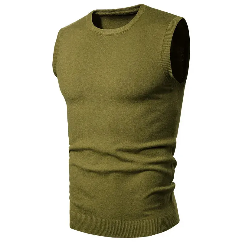 Wiaofellas  -  Men's Golf Vest Brand Pullovers Solid Color Fleece High Quality Vest Sleeveless Top Clothing Autumn Knitted Casual Male Sweaters