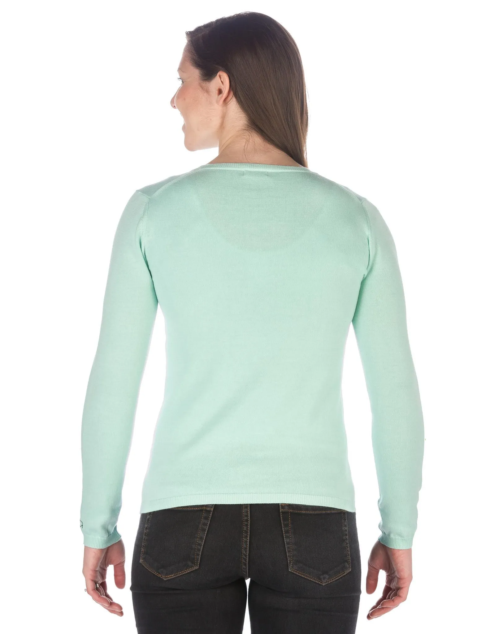 Women's 100% Cotton V-Neck Essential Sweater