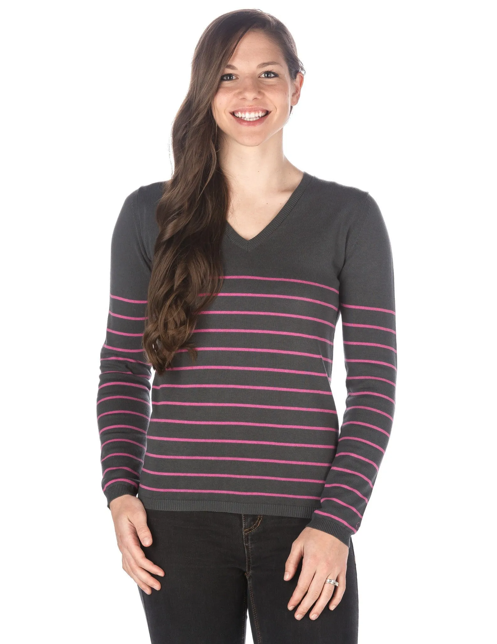 Women's 100% Cotton V-Neck Essential Sweater