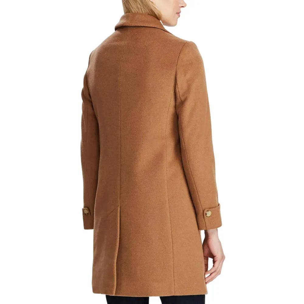 Womens Brown Wool Blend Coat