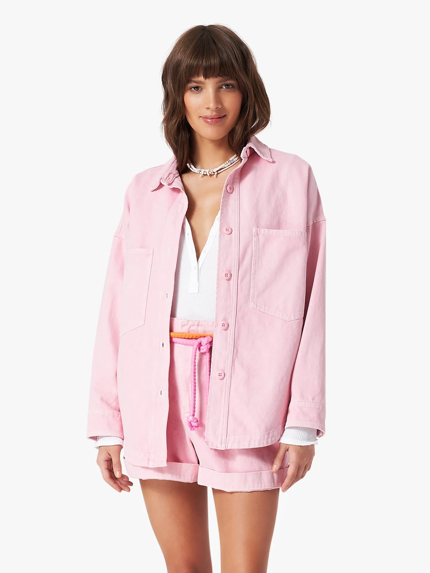 Xirena - Beckham Overshirt in Heirloom Pink