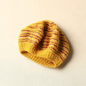 Yellow - Kumaun Hand Knitted Woolen Beret Cap 78